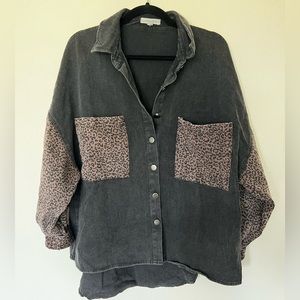 12th Tribe Lennon Wash Black Shirt Jacket